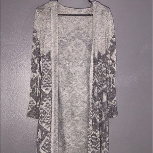 Gray Aztec Design Kimono